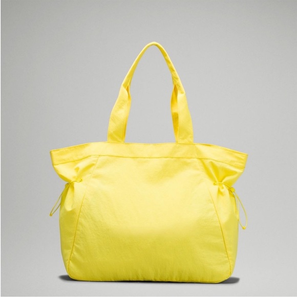 NWT Lululemon Sonic Yellow Side-Cinch Shopper Bag 18L - Lululemon Tote Bag - Picture 2 of 6